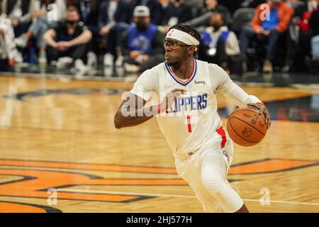 Orlando, Florida, USA, January 26, 2022, Los Angeles Clippers Point Guard Reggie Jackson #1 during the second half at the Amway Center.  (Photo Credit:  Marty Jean-Louis) Credit: Marty Jean-Louis/Alamy Live News Stock Photo