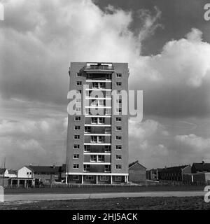 No more than 27 miles from London in the midst of countryside is the new Harlow town with its houses, flats and industries. The centre is called 'The High' around which the new town revolves. 11th March 1958. Stock Photo