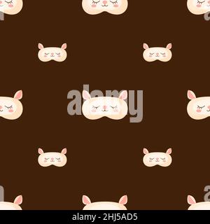 Lamb pink color geometric seamless pattern on brown background. Children graphic design element for different purposes. Flat vector illustration. Stock Vector