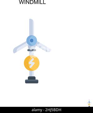 Windmill Simple vector icon. Illustration symbol design template for web mobile UI element. Stock Vector