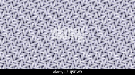 Panoramic blue wicker background, repeating elements - Vector illustration Stock Vector