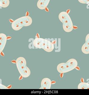 Lamb gray and brown color chaotic seamless pattern on light green background. Children graphic design element for different purposes. Flat vector illu Stock Vector