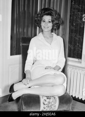Irina Demick, french actress, in the UK for premiere of new film, The Longest Day, in which she stars as Janine Boitard, French Resistance, Caen, pictured at the Savoy Hotel, London, Tuesday 10th October 1961. The character Janine Boitard is based on real life resistance fighter Louise Boitard, known as Jeanine Boitard in the resistance. Stock Photo