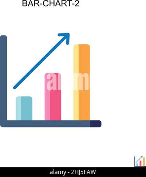 Bar-chart-2 Simple vector icon. Illustration symbol design template for web mobile UI element. Stock Vector