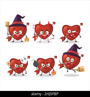 Halloween expression emoticons with cartoon character of cupid love arrow. Vector illustration Stock Vector