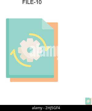 File-10 Simple vector icon. Illustration symbol design template for web mobile UI element. Stock Vector