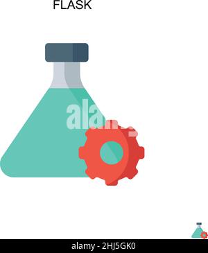 Flask Simple vector icon. Illustration symbol design template for web mobile UI element. Stock Vector