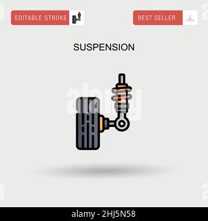 Suspension Simple vector icon. Stock Vector