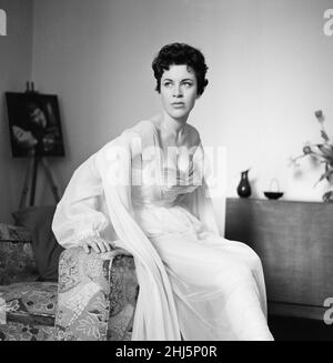 Valerie Gaunt, British actress, will be starring in her first film, The Curse of Frankenstein as Justine, Pictured Wednesday 3rd April 1957. Stock Photo