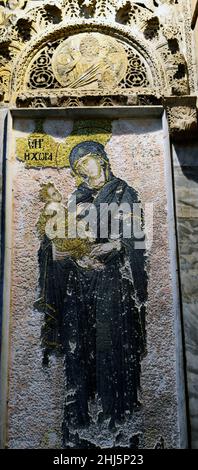 Wall paintings and mosaics in the Byzantine Chora church in Istanbul, Turkey. Stock Photo