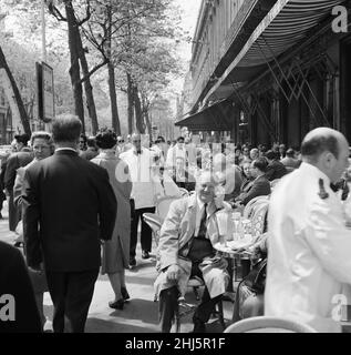 Cafe scenes in central Paris, France. Picture taken 13th May 1960, ahead of the  Big Four  East-West summit on 17th May, which would end in failure due to disagreements over the U2 spy plane which was shot down a couple of weeks earlier. Stock Photo