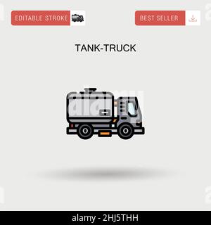 Tank-truck Simple vector icon. Stock Vector