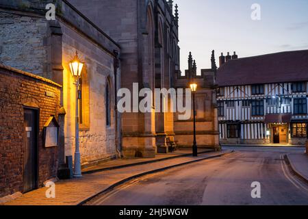 Chapel lane at dusk. Stratford Upon Avon, Warwickshire, England Stock Photo