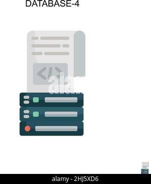 Database-4 Simple vector icon. Illustration symbol design template for web mobile UI element. Stock Vector