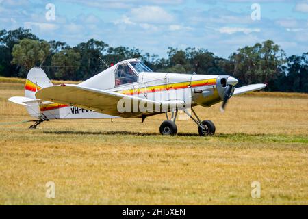 Piper PA-25-235/A1 Pawnee Glider Tow Plane at Lake Keepit Soaring Club Gunnedah Australia.copy space, Stock Photo