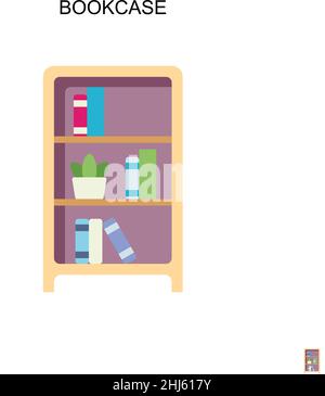 Bookcase Simple vector icon. Illustration symbol design template for web mobile UI element. Stock Vector