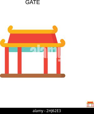 Gate Simple vector icon. Illustration symbol design template for web mobile UI element. Stock Vector