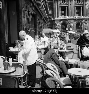 Cafe scenes in central Paris, France. Picture taken 13th May 1960, ahead of the  Big Four  East-West summit on 17th May, which would end in failure due to disagreements over the U2 spy plane which was shot down a couple of weeks earlier. Stock Photo