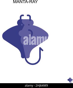 Manta-ray Simple vector icon. Illustration symbol design template for web mobile UI element. Stock Vector