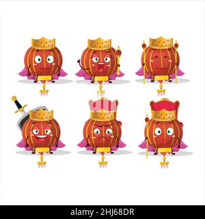 Queen and her magic clothes cartoon of red chinese lamp wearing tiara Stock Vector