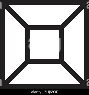Abstract square geometric shape, modern and contemporary design art element for poster, wall art and print collections in a glyph vector illustration Stock Vector