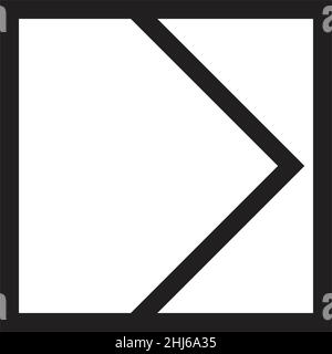 Abstract square geometric shape, modern and contemporary design art element for poster, wall art and print collections in a glyph vector illustration Stock Vector