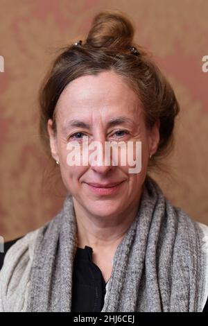 Bremen, Germany. 24th Jan, 2022. Writer Judith Hermann, winner of the 2022 Bremen Prize for Literature. Born in Berlin in 1979, the author received the prize for her novel 'Daheim' (S. Fischer Verlag). Credit: Michael Bahlo/dpa/Alamy Live News Stock Photo