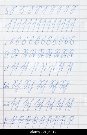 Sütterlin SChreibübung 2018-07-14 9a Stock Photo - Alamy