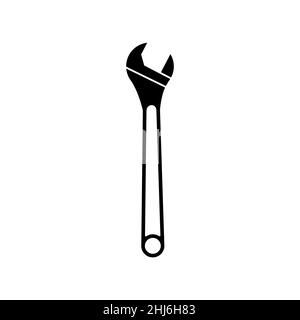 Expanding key icon on white backdrop. Outline simple vector illustration. Isolated object. Stock Vector