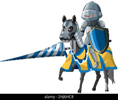 Knight riding horse clipart, medieval illustration vector Stock Vector ...