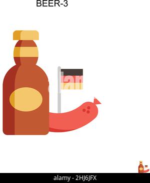 Beer-3 Simple vector icon. Illustration symbol design template for web mobile UI element. Stock Vector