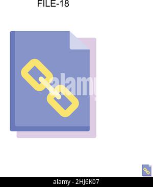 File-18 Simple vector icon. Illustration symbol design template for web mobile UI element. Stock Vector