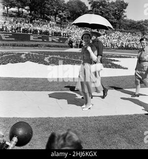Queen Elizabeth II pictured during the Royal tour of Canada. June 1959. Stock Photo
