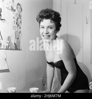 Valerie Gaunt, British actress, will be starring in her first film, The Curse of Frankenstein as Justine, Pictured Wednesday 3rd April 1957. Stock Photo