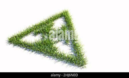 Concept or conceptual green summer lawn grass symbol shape isolated white background, toxic icon. 3d illustration metaphor for danger, warning Stock Photo