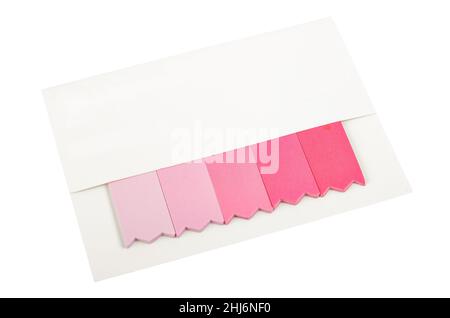 Set of multicolored sticker paper index with clipping path. Stock Photo