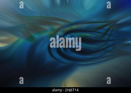 A 3D rendering of an abstract twisted light fibers effect wallpaper Stock Photo