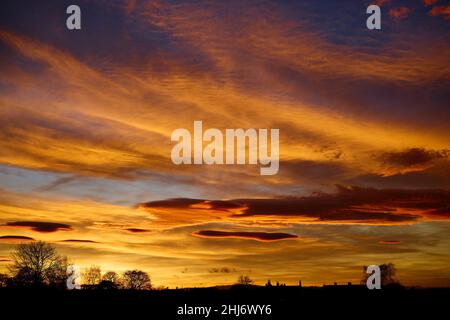 Beautiful winter sunset Stock Photo