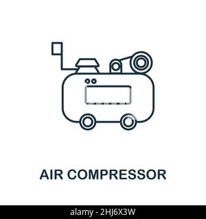 Air Compressor icon. Line element from machinery collection. Linear Air Compressor icon sign for web design, infographics and more. Stock Vector