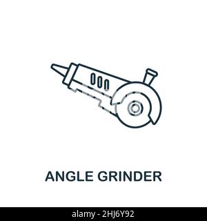 Angle Grinder icon. Line element from machinery collection. Linear Angle Grinder icon sign for web design, infographics and more. Stock Vector