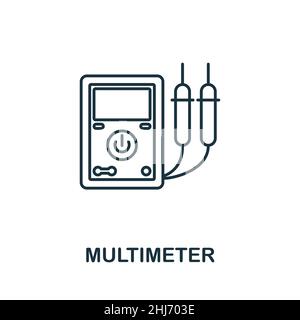 Multimeter icon. Line element from machinery collection. Linear Multimeter icon sign for web design, infographics and more. Stock Vector