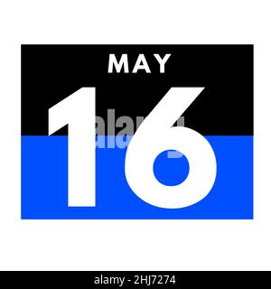 May 16 . Flat daily calendar icon .date ,day, month .calendar for the month of May Stock Photo