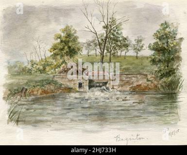 Sydney John Bunney - 1895 Watercolour, Baginton. Stock Photo