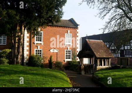 St. Cassian’s Church lych gate, Chaddesley Corbett, Worcestershire, England, UK Stock Photo