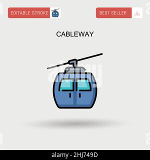 Cableway Simple vector icon. Stock Vector