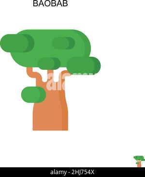 Baobab Simple vector icon. Illustration symbol design template for web mobile UI element. Stock Vector
