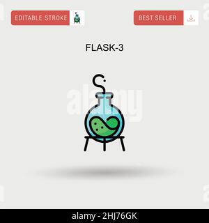 Flask-3 Simple vector icon. Stock Vector