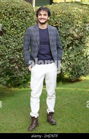 Rome, Italy. 26th Jan, 2022. Matteo Cecchi attends the photocall of the Rai tv series L'amica geniale Storia di chi fugge e di chi resta at the garden of Rai Viale Mazzini. Credit: SOPA Images Limited/Alamy Live News Stock Photo