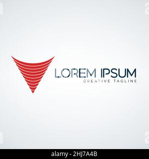 Modern Triangle Logo. Letter V Symbol Icon Vector Template. Stock Vector