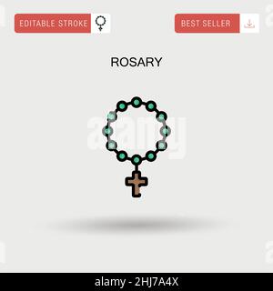 Rosary Simple vector icon. Stock Vector